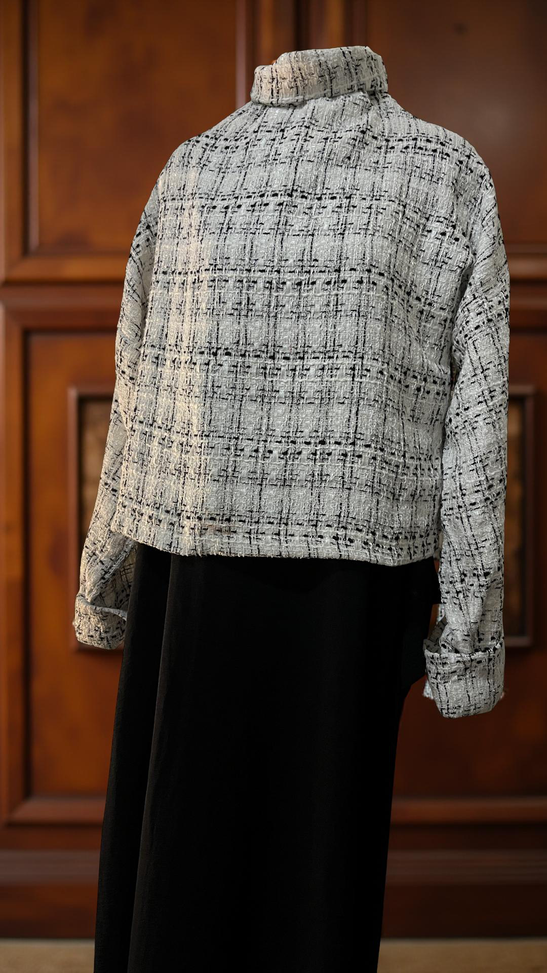 Pull Élégant en Tissu Tweed