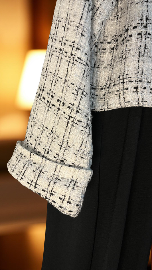 Pull Élégant en Tissu Tweed