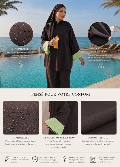 Burkini Anti-Adhérent Séchage Rapide 10 min